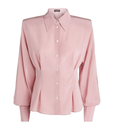 Dolce & Gabbana Crepe De Chine Shirt In Pink