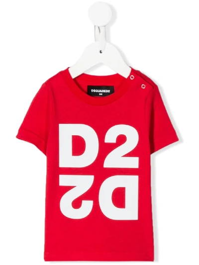Dsquared2 Red Baby T-shirt With White Logo