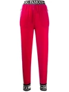 Dolce & Gabbana Smooth Velvet Jogging Pants In Pink