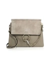 Chloé Women's Medium Faye Leather & Suede Shoulder Bag In Motty Grey