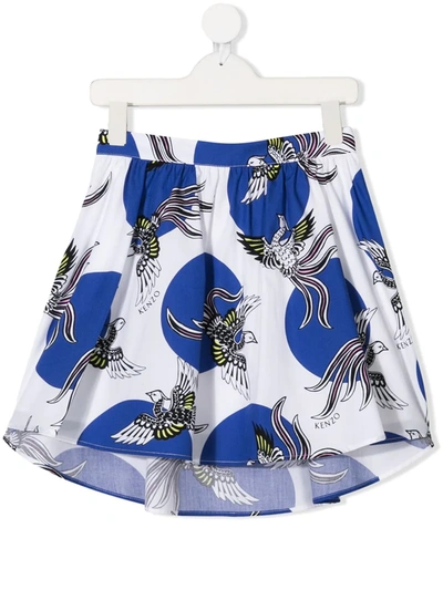 Kenzo Kids' White Skirt With Phoenicians For Girl