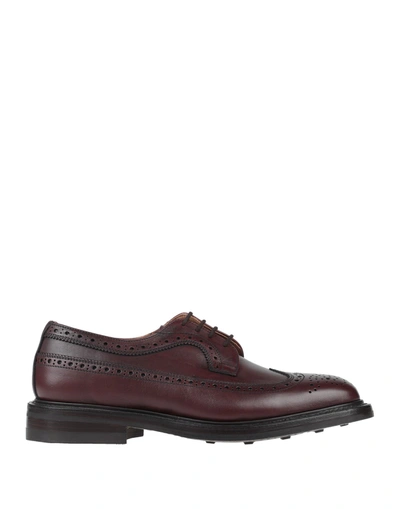 Tricker's Laced Shoes In Maroon