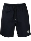 Department Five Navy Shorts With Logo Label In Blue