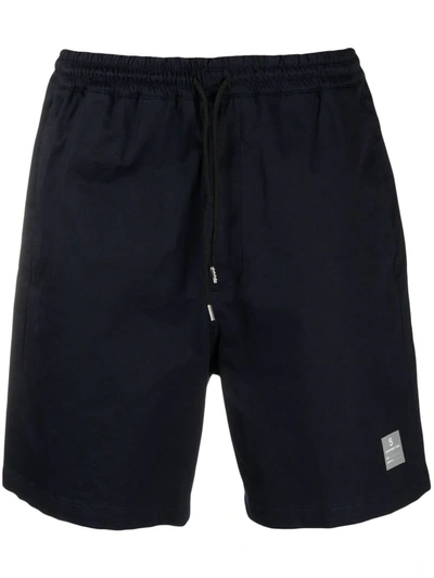 Department Five Navy Shorts With Logo Label In Blue