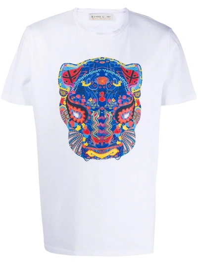 Etro Hand-painted Print T-shirt In White
