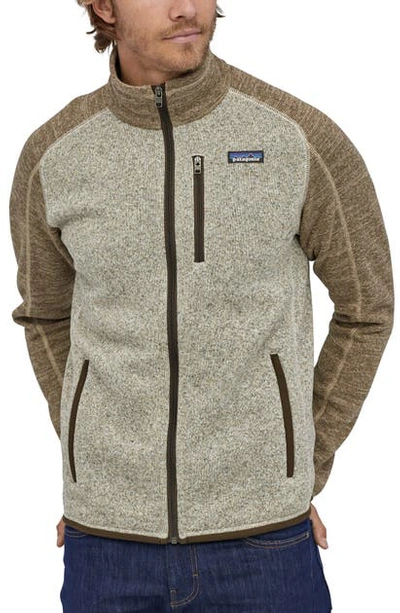 Patagonia Better Sweater Zip Jacket In Bleached Stone/ Pale Khaki