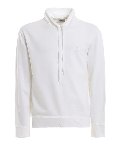 Dondup Drawstring Collar Sweatshirt In White