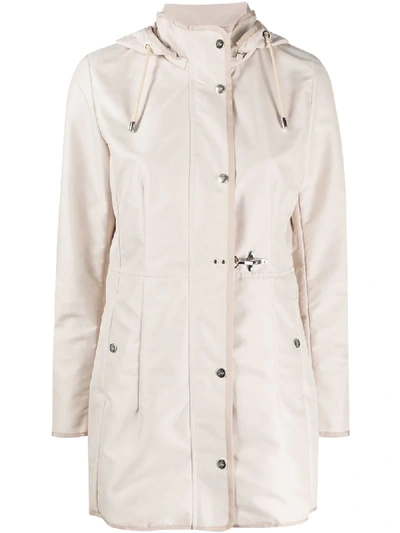 Fay Drawstring Hood Coat In Beige In Neutrals