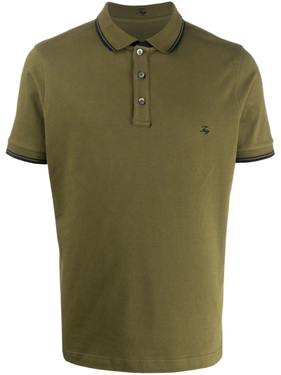 Fay Embroidered Logo Polo Shirt In Dark Green