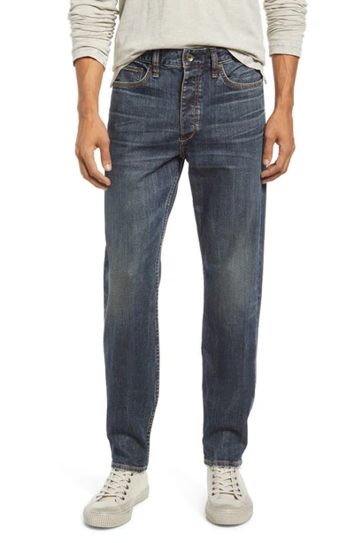 Rag & Bone Slim-fit Logo-embroidered Denim Jeans In Mid Denim