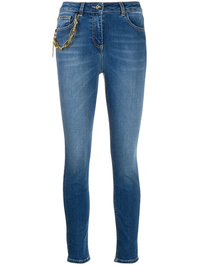 Elisabetta Franchi Chain-link Detail Skinny Jeans In Medium Wash