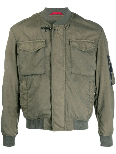 Fay Patch Pockets Bomber Jacket In Green