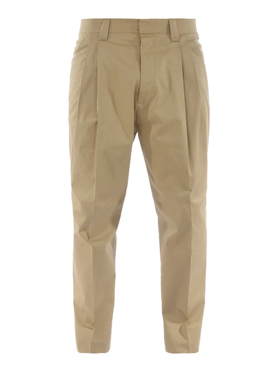 Dsquared2 Cotton Pants In Beige