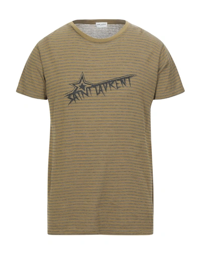 Saint Laurent T-shirts In Military Green