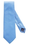 Eton Solid Silk Tie In Blue