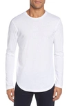 Goodlife Scalloped Hem Long Sleeve T-shirt In White