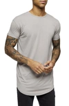 Topman Longline T-shirt In Stone-neutral