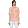 Saint Laurent Jungle Print Short Sleeve Button-up Shirt In Beige,orange