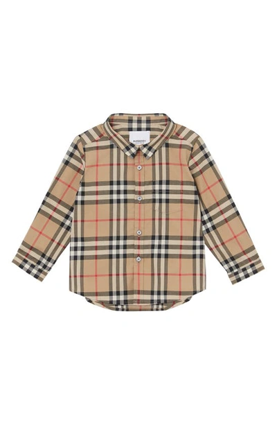 Burberry Babies' Fredrick Plaid Woven Shirt In Archive Beige