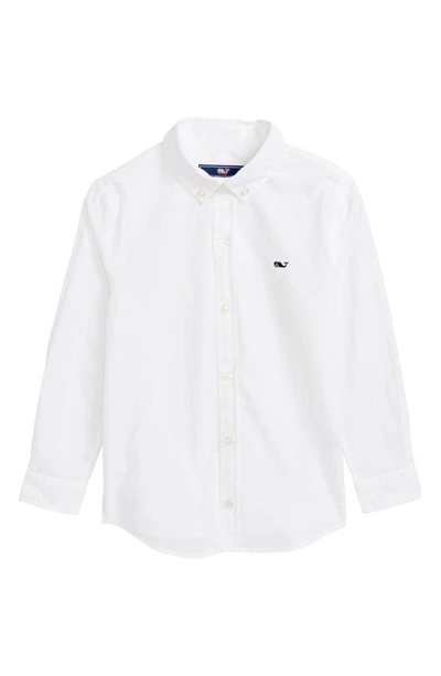 Vineyard Vines Kids' Whale Woven Shirt In White Cap