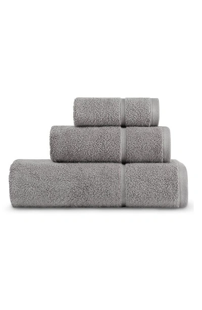 Vera Wang Modern Lux Bath Towel, Hand Towel & Washcloth Set In Coal