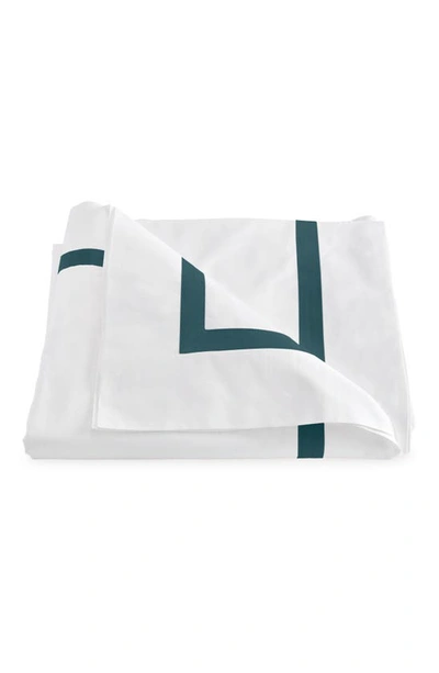 Matouk Lowell Duvet Cover In Deep Jade