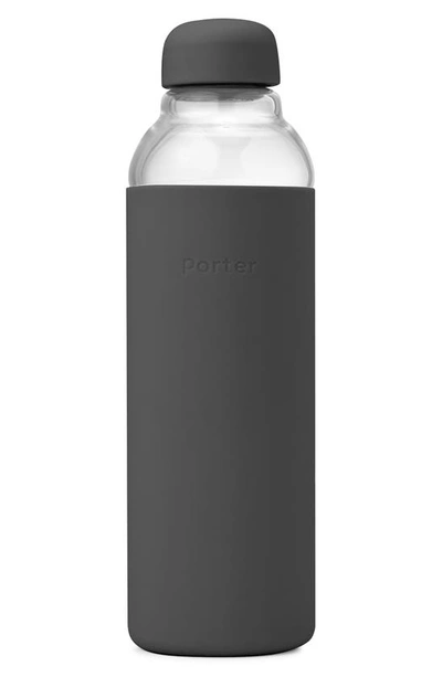 W & P Design Porter Resusable Glass Water Bottle In Charcoal