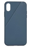 Native Union Leather Card Iphone Xs Max Case In Navy