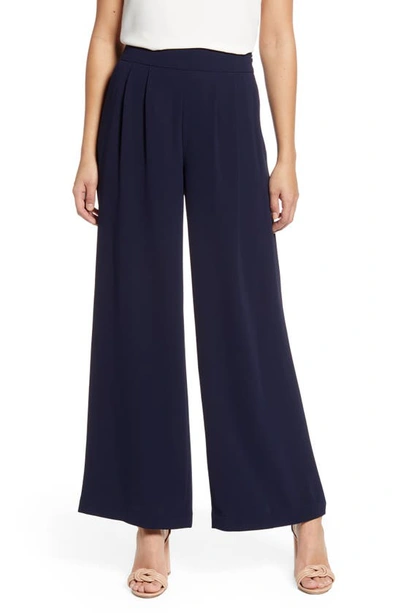 1.state Center Seam Stretch Crepe Trousers In Rich Black