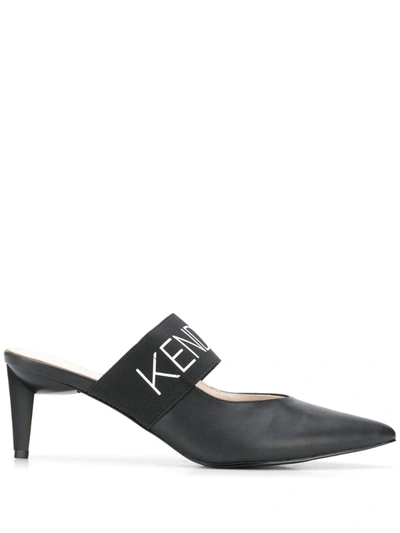 Kendall + Kylie Lacey Branded Mules In Black