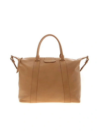 Lancaster Golden Details Shoulder Bag In Nude Color In Beige