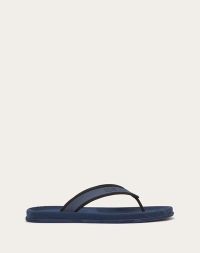 Valentino Garavani Camouflage Print Flip Flops In Blue