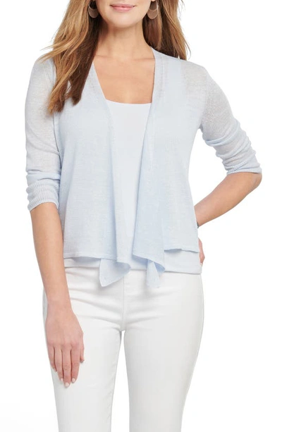 Nic + Zoe Petite Breezy Cardigan In Light Sky