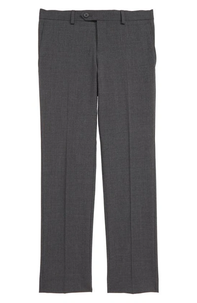 Tallia Kids' Solid Wool Blend Flat Front Trousers In Grey