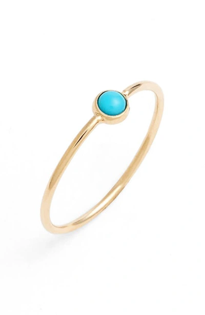 Zoë Chicco Turquoise Stacking Ring In Blue/gold