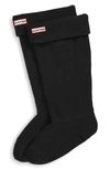 Hunter Original Tall Cable Knit Cuff Welly Boot Socks In Black Fleece