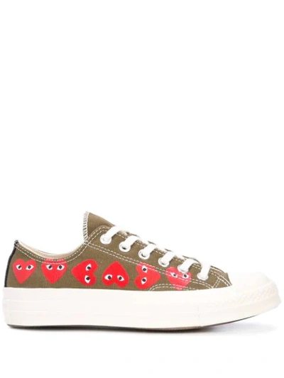 Comme Des Garçons Cdg Play X Converse Unisex Chuck Taylor All Star Multi Heart Low-top Sneakers In Khaki