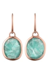 Monica Vinader Siren Semiprecious Stone Drop Earrings In Amazonite/ Rose Gold
