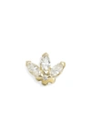 Maria Tash Engraved Diamond Lotus Stud Earring In Yellow Gold