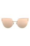 Tiffany & Co 62mm Oversize Rimless Sunglasses In Red Gold/ Rose Gold Mirror