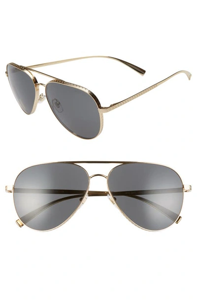 Versace 59mm Aviator Sunglasses In Gold/ Grey Solid