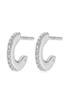 Monica Vinader Silver Fiji Diamond Small Skinny Hoop Earrings