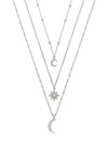Ettika Set Of 3 Celestial Pendant Necklaces In Silver