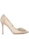 Badgley Mischka Quintana Crystal Embellished Pointed Toe Pump In Multi