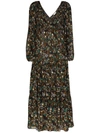 Rixo London Brooke Shirred Printed Silk And Cotton-blend Maxi Dress In Klimt Wave Stripe