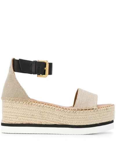 See By Chloé Glyn Platform Espadrille Sandal In Neutrals