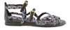 See By Chloé Katie Braided Flat Sandal In Red-blu-black/white