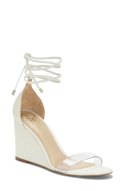 Vince Camuto Stassia Wraparound Wedge Sandal In White