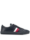 Moncler Men's Shoes Leather Trainers Sneakers Monaco In Blue