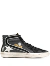 Golden Goose Slide High-top Sneakers In Black